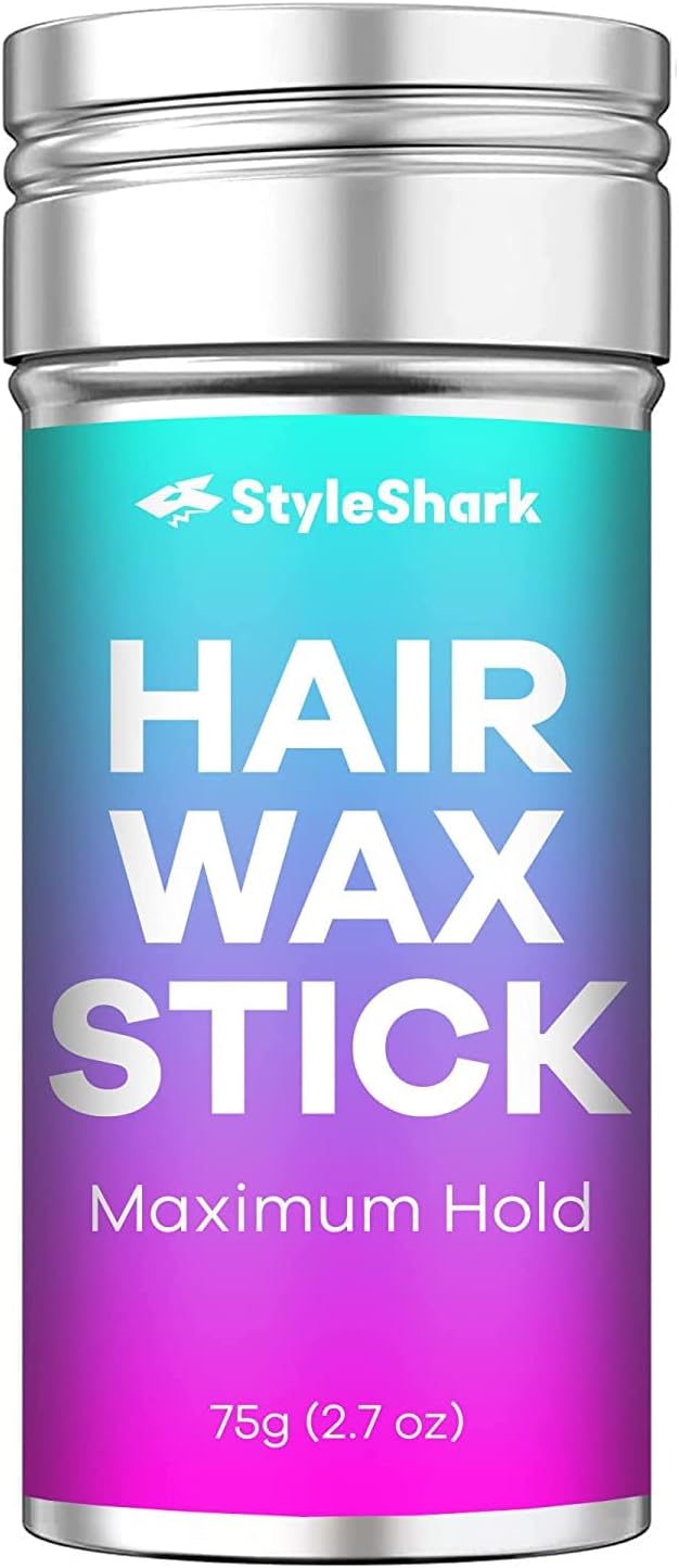 StyleShark Hair Wax Stick, Wax Stick for Hair (2.7 oz), Slick Stick for Hair Edge Control, Hair Stick Wax for Flyaways, Frizz Hair, Wigs, Non-Greasy Hair Styling Products, Fly Away Hair Tamer Stick