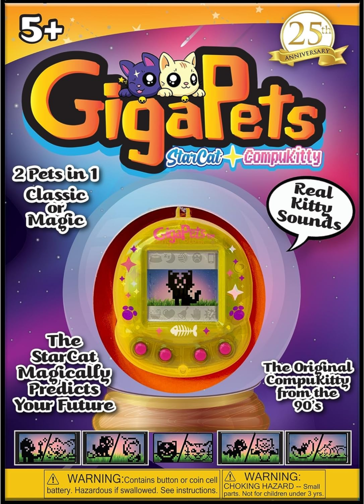 Top Secret Toys Giga Pets CompuKitty & StarCat Electronic Virtual Pet Toy, 2 Pets 1 Device, New Glossy Housing Shell, Classic 90s CompuKitty, 3D Pet...

