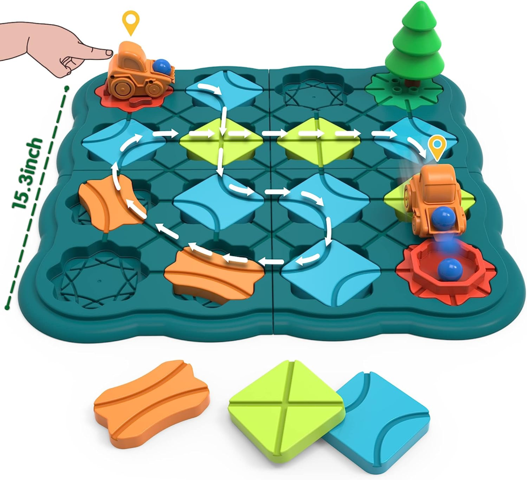 Kids Toys STEM Board Games - Smart Logical Road Builder Brain Teasers Puzzles for 3 to 4 5 6 7 Year Old Boys Girls, Educational Montessori Birthday Gifts...
